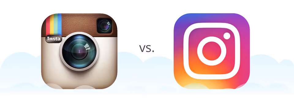 old instagram logo versus new instagram logo