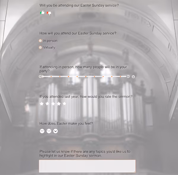 Church Survey and Religious Quiz