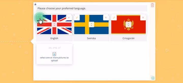 clicking the link button will let you add a link to each picture
