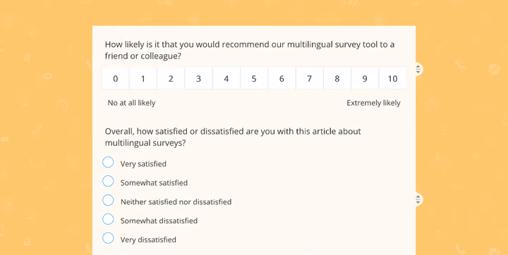 make a template for your survey in one of the languages first