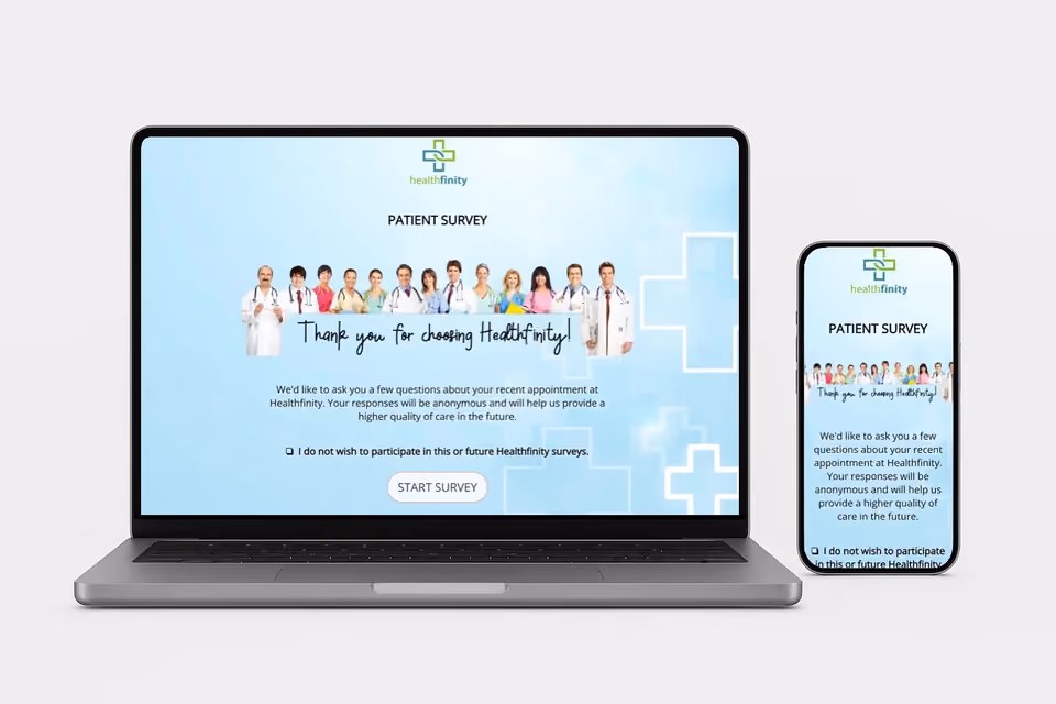 Laptop and smartphone displaying an online opt-out survey interface, illustrating digital survey delivery for businesses and legal compliance.