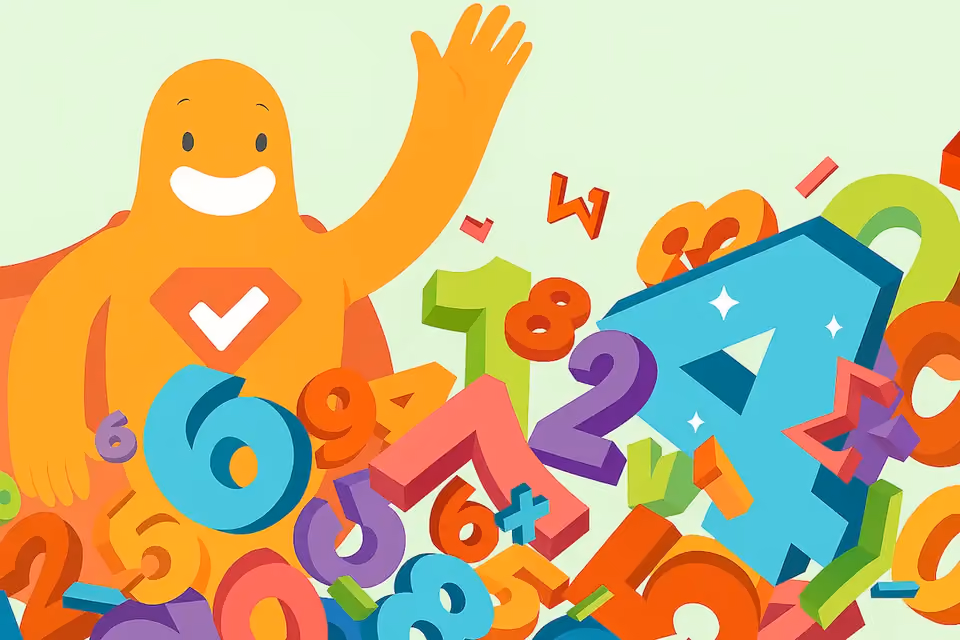 SurveyLegend character surrounded by colorful numbers representing data collection and quantitative research methods.