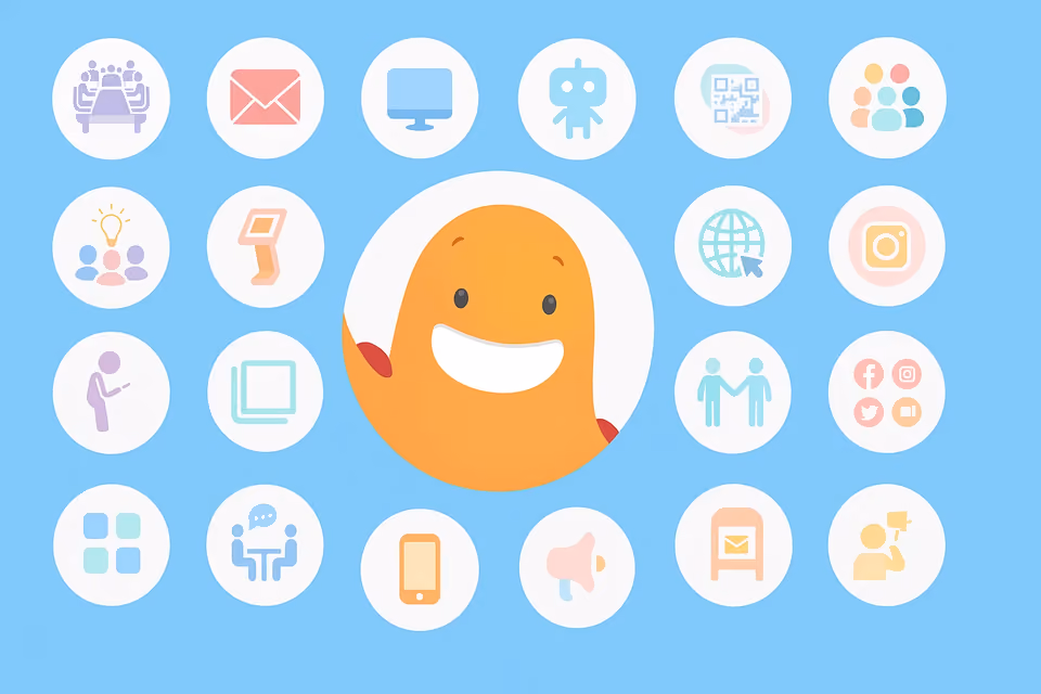 The Infographic illustrating 18 types of survey methods including phone, email, in-person, and online, with pros and cons icons.