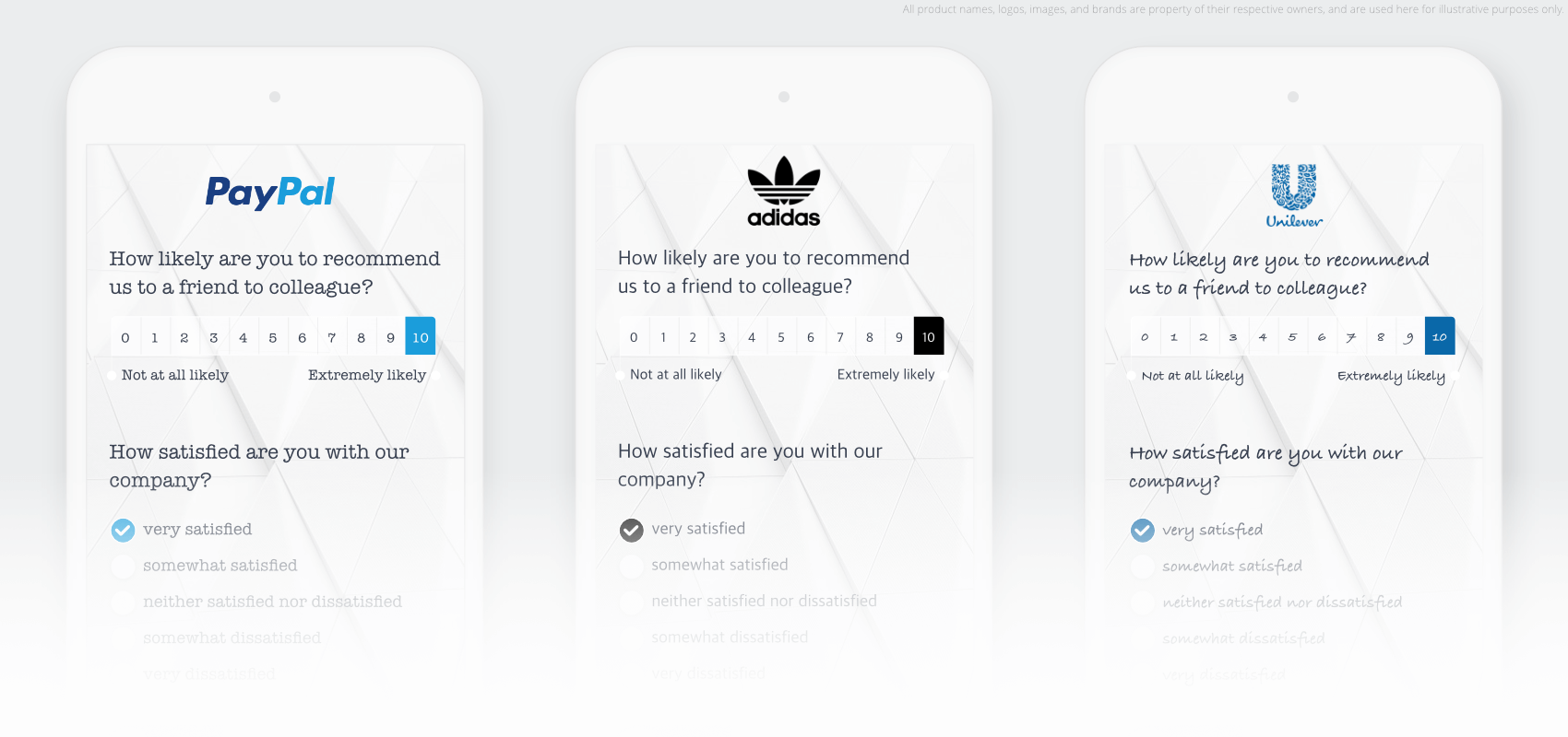 Choose one of our carefully fonts, search and find different typography styles, and create a survey that truly represents your brand.