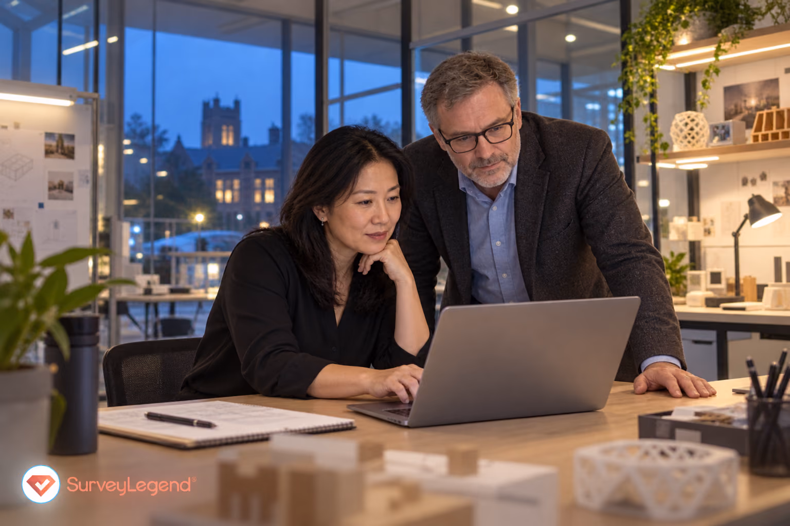 Team reviewing a digital experience on a laptop