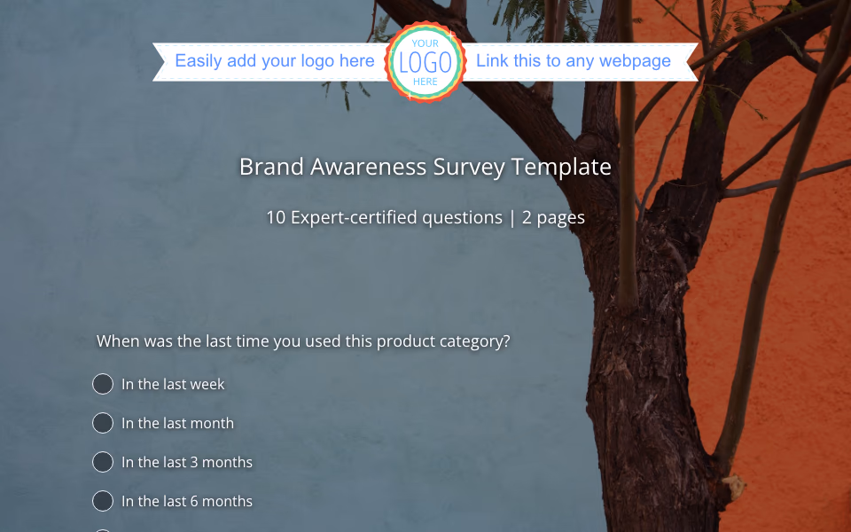 Preview of the Brand Awareness Survey Template