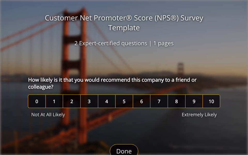 Preview of the Customer Net Promoter Score (NPS) Survey Template