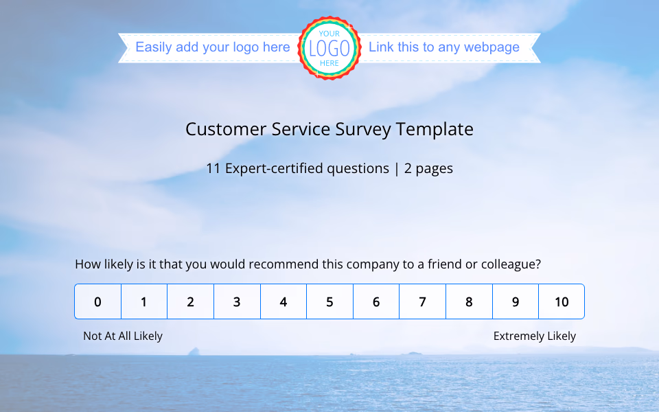 Preview of the Customer Service Survey Template