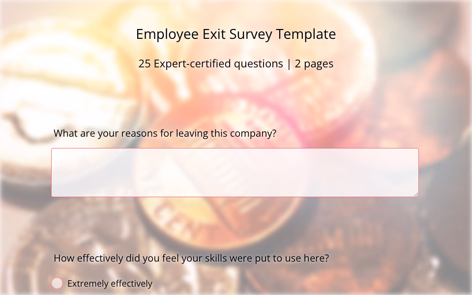 Preview of the Employee Exit Survey Template