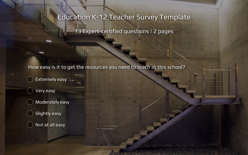 Preview of the K-12 Teacher Survey Template