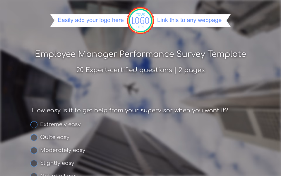Preview of the Manager Performance Survey Template