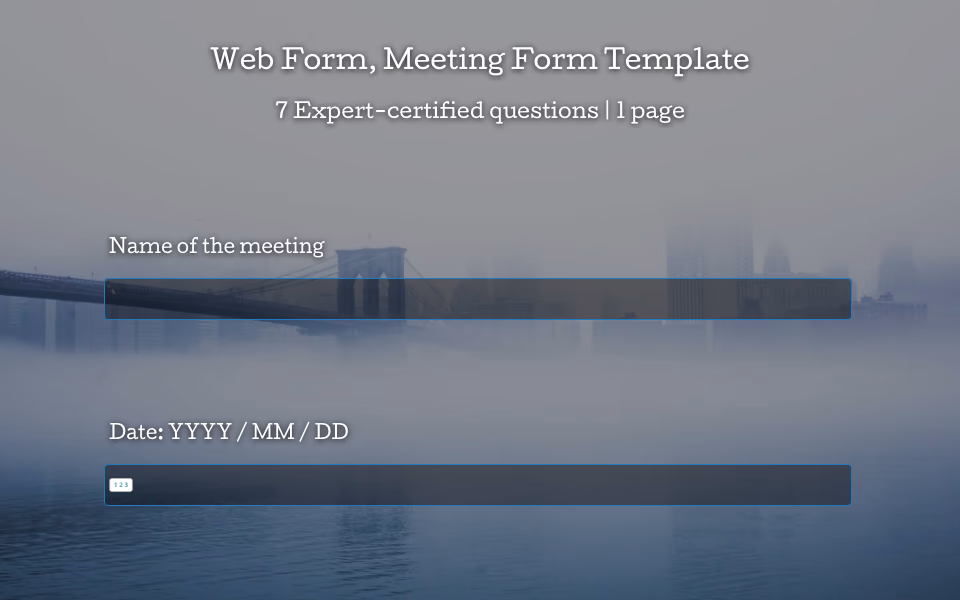 Preview of the Meeting Form Template