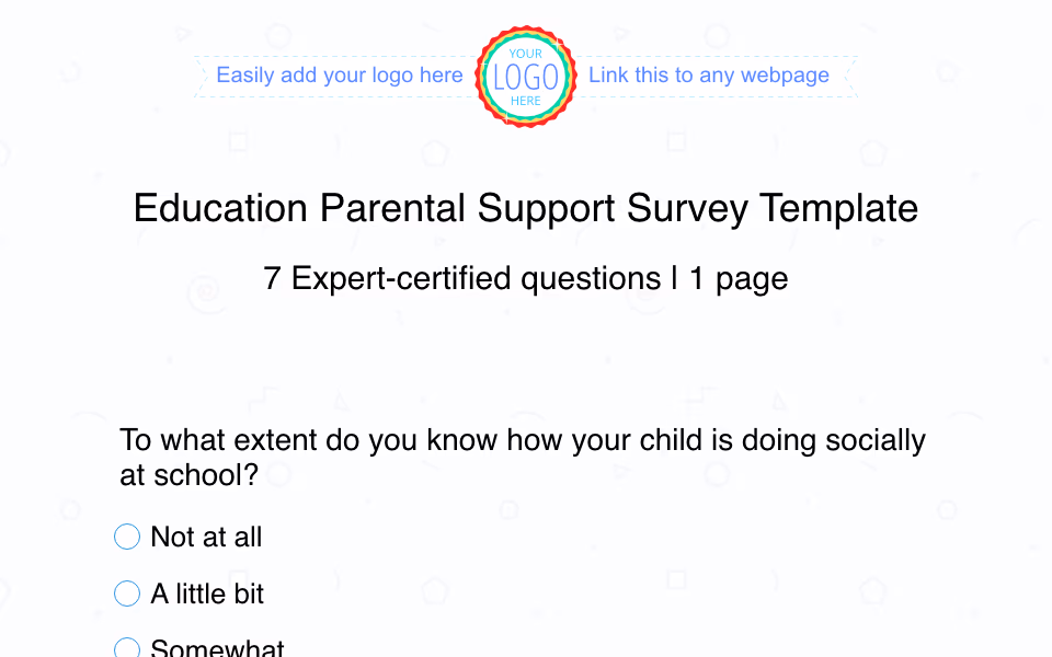 Preview of the Parental Support Survey Template
