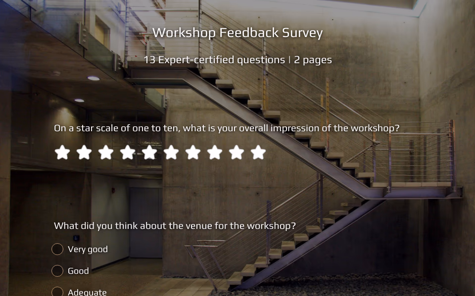 Preview of the Post-Workshop Survey Template