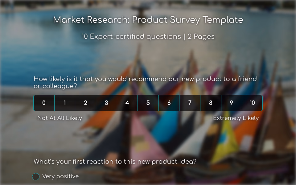 Preview of the Product Market Research Survey Template