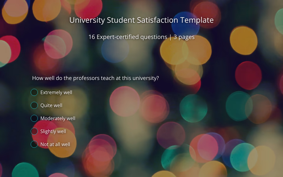 Preview of the Student Satisfaction Survey Template