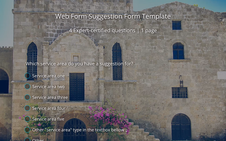 Preview of the Suggestion Form Template