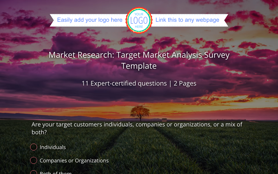 Preview of the Target Market Analysis Survey Template