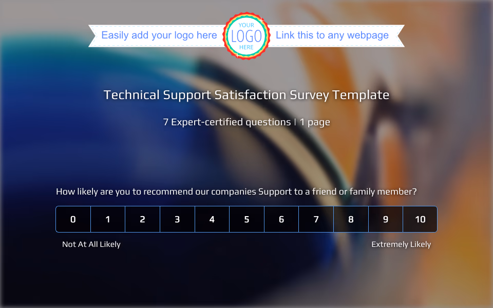 Preview of the Technical Support Satisfaction Survey Template