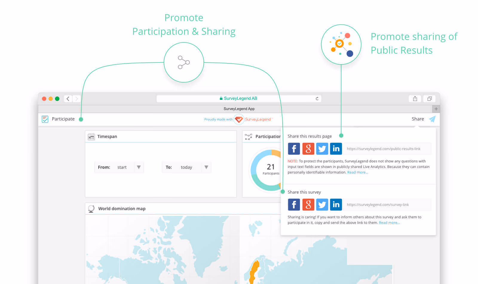 Public survey results sharing example