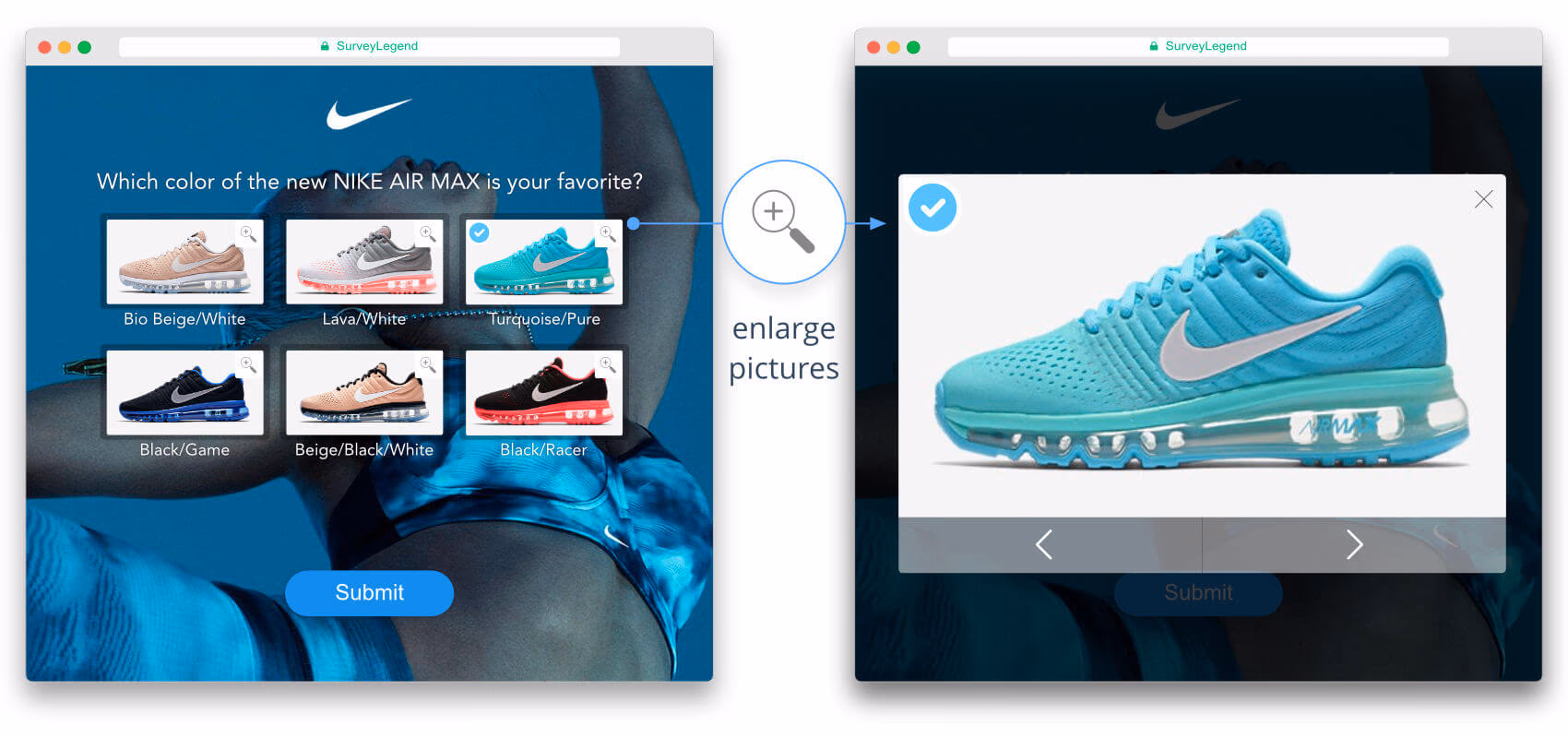 Let respondents see the pictures in high-resolution, to be able to make the best decision!