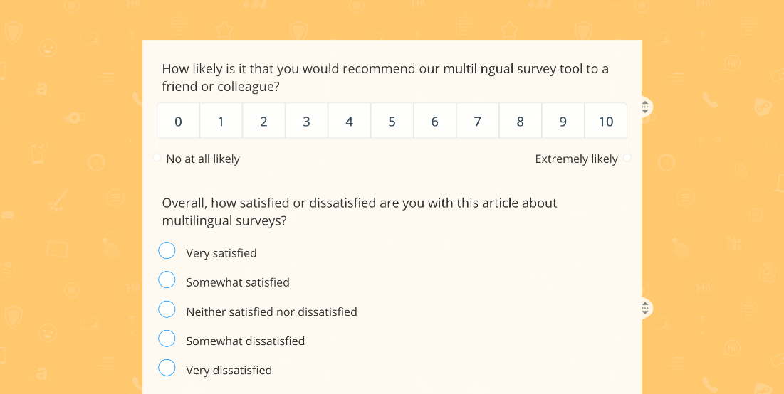 make a template for your survey in one of the languages first