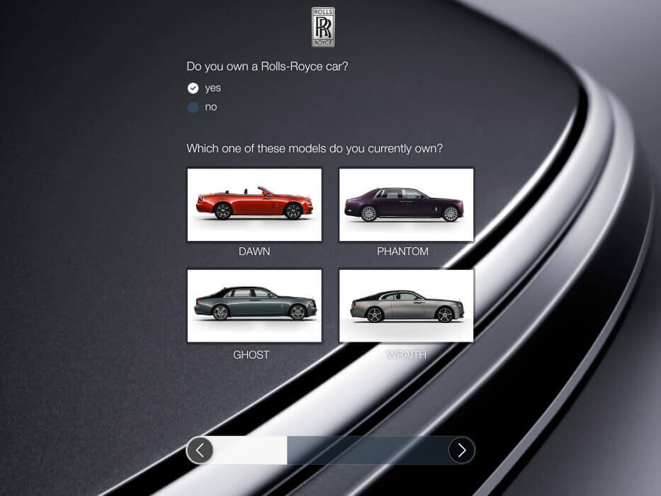 Example of an online survey, showing a survey with pictures as answers on a laptop