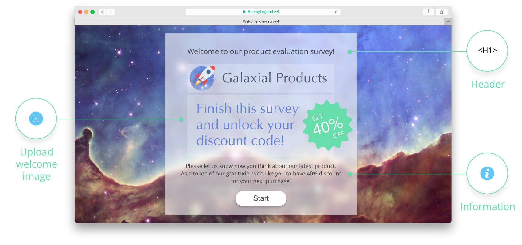 SurveyLegend ® Survey Fields: Welcome Page