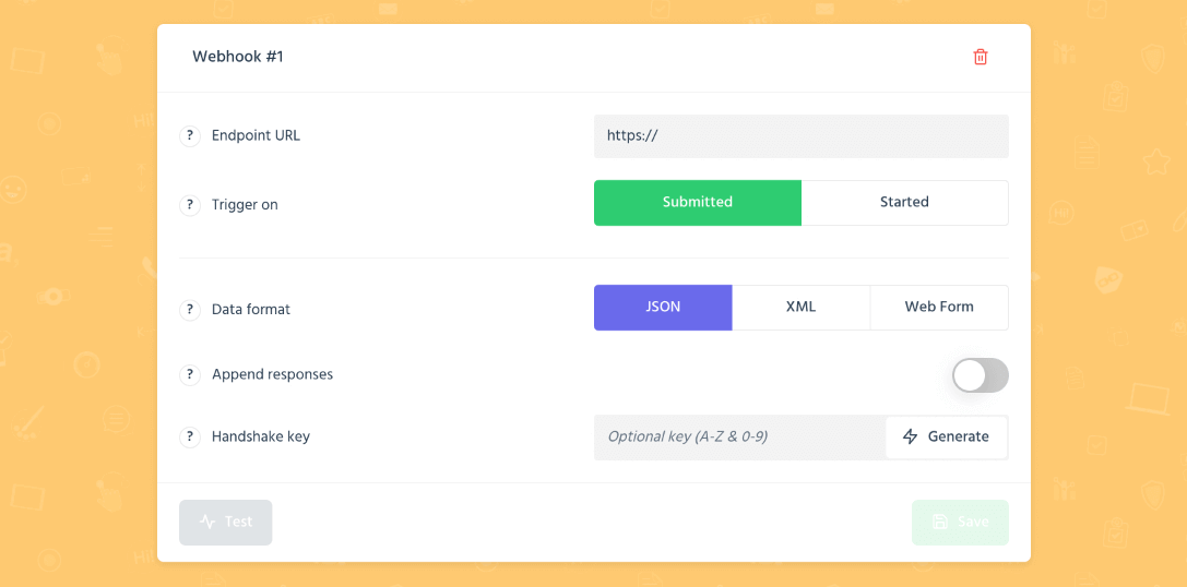 SurveyLegend webhook user interface