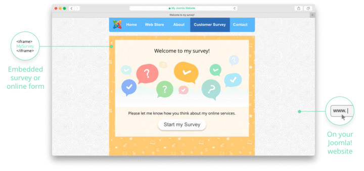 Embed survey in joomla