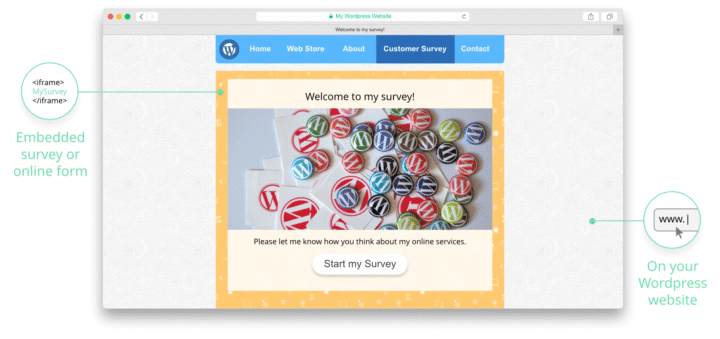 Embed survey in wordpress