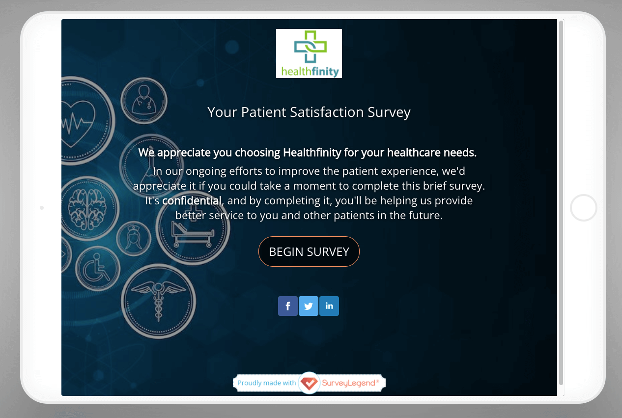 Patient Survey Welcome Page