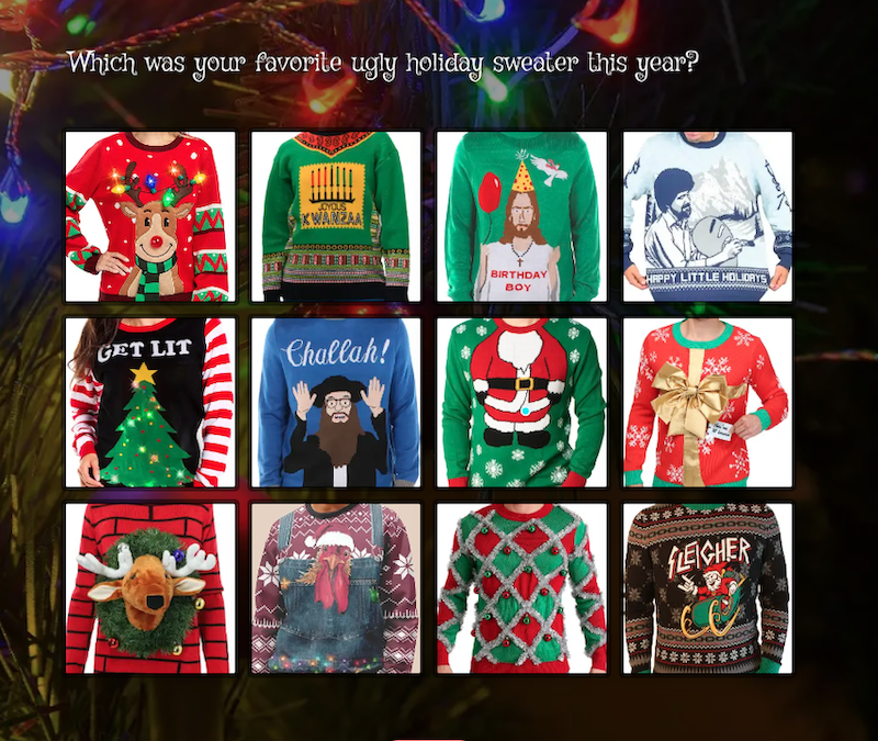 Ugly Christmas Sweater Contest Survey 1