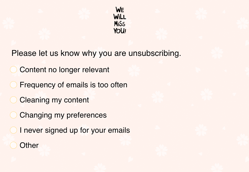 Unsubscribe Survey