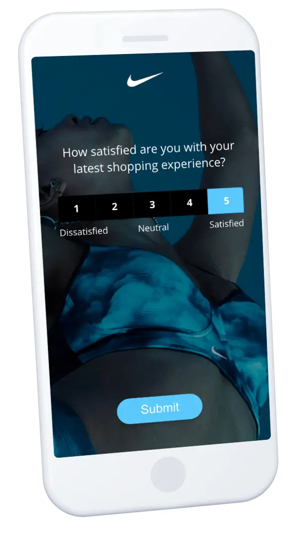 Net Promoter Score survey example on a mobile device